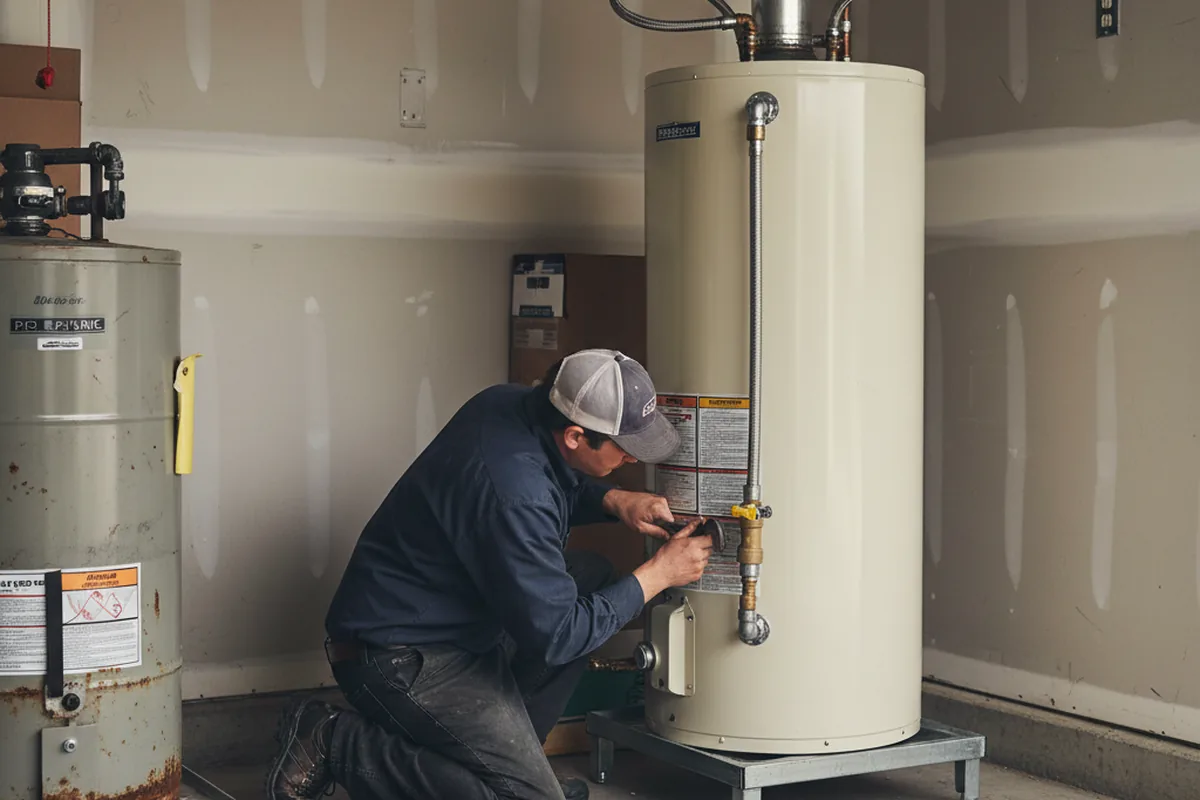 Water heater and shutoff valve replacement in Wendel
