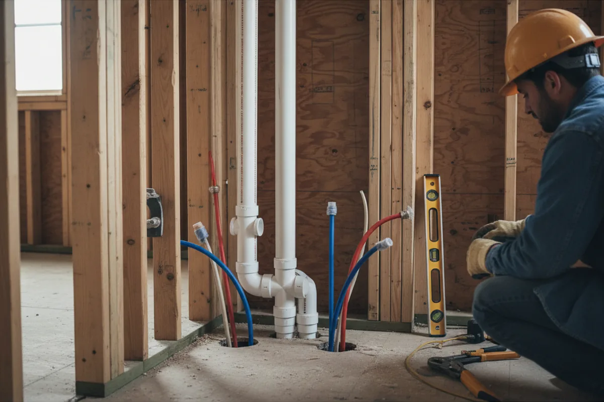 Drain and supply rough-in during Garbage Disposal Repair in Wendel